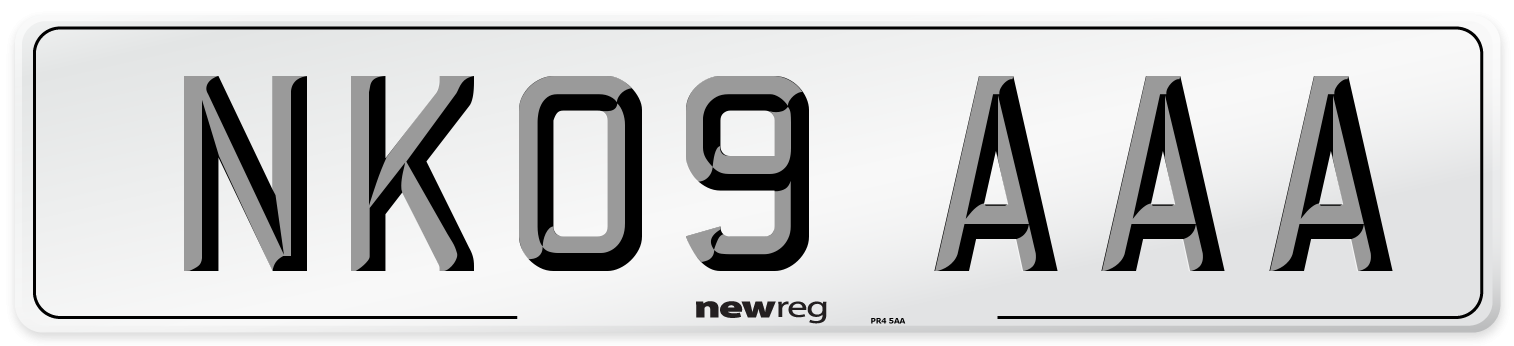 NK09 AAA Number Plate from New Reg